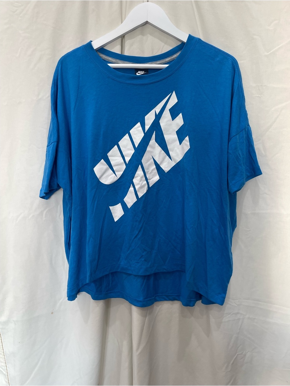 Nike Women's Bright Blue Short Sleeve Tee with White Logo